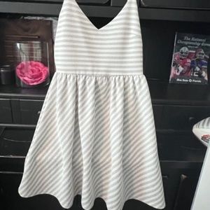 Super Cute White Dress with Black stripes